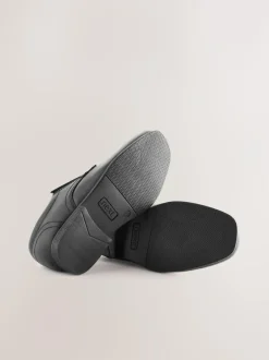 Next Black Wide Fit (G) School Leather Lace-Up Shoes Hot