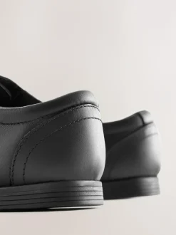 Next Black Wide Fit (G) School Leather Lace-Up Shoes Hot