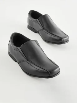 Next Black Wide Fit (G) Slip On Leather Loafer School Shoes Discount