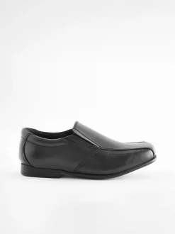 Next Black Wide Fit (G) Slip On Leather Loafer School Shoes Discount