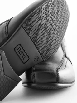 Next Black Wide Fit (G) Slip On Leather Loafer School Shoes Discount