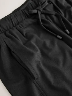 Next Wide Leg Jersey Joggers Black Sale