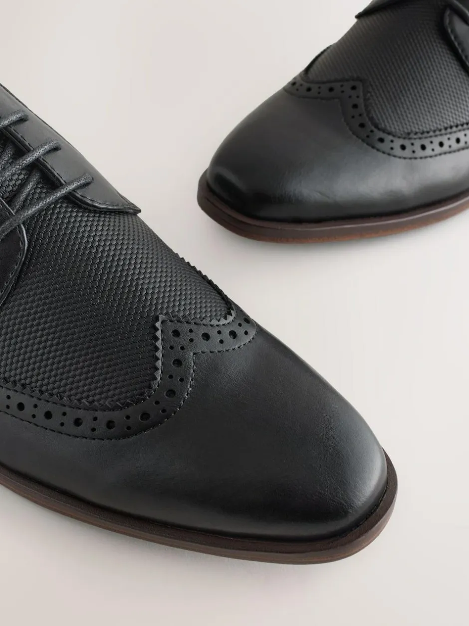 Next Black Wingcap Brogue Shoes Hot
