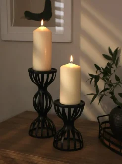 Next Black Wire Pillar Candle Holder Clearance