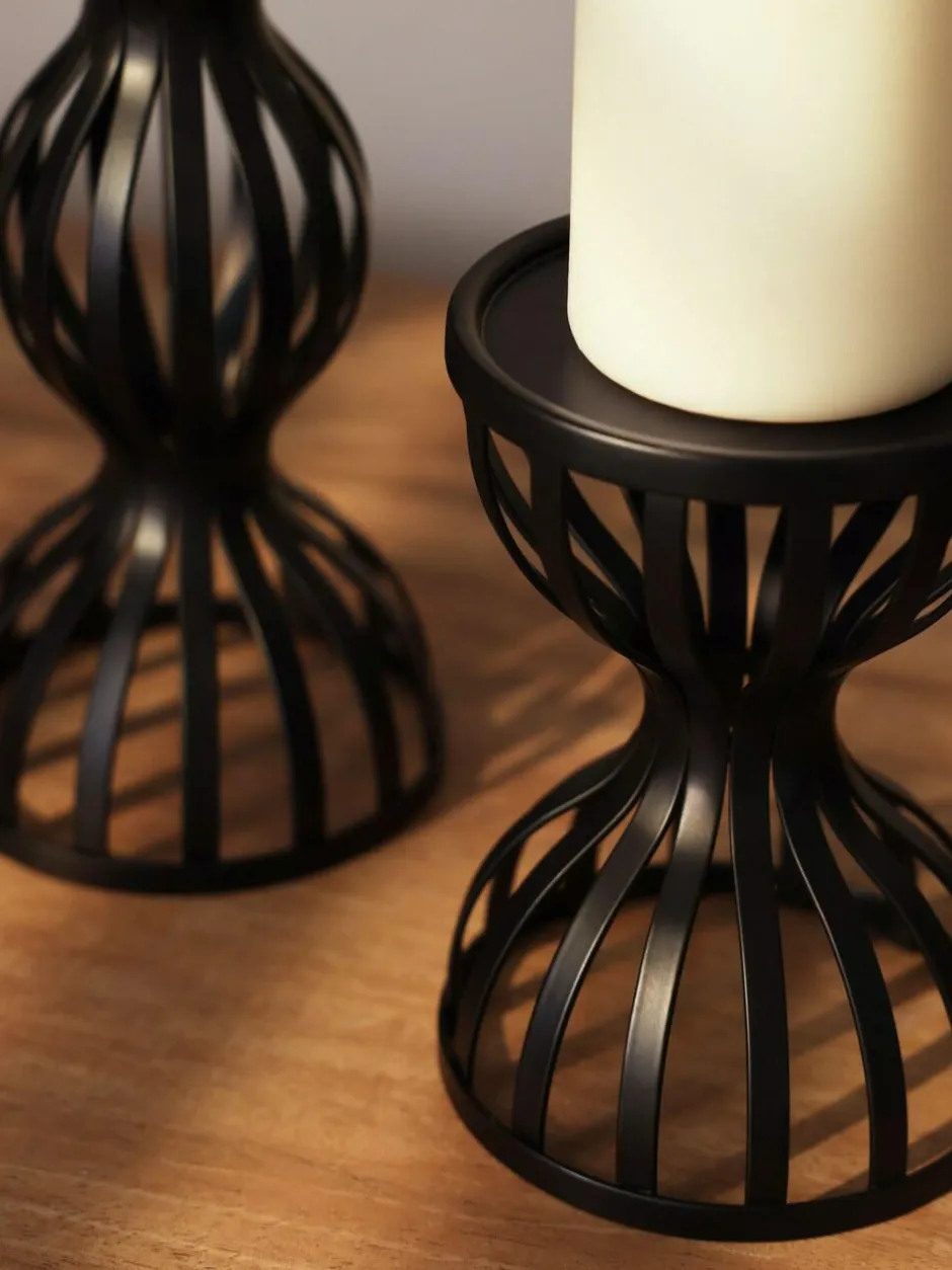 Next Black Wire Pillar Candle Holder Clearance