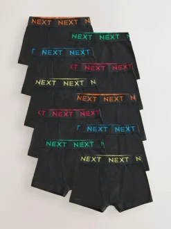 Next Black with colour waistband Trunks 10 Pack (1.5-16yrs) Hot