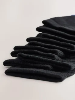 Next Cotton Rich Socks 10 Pack Black with Contrast Heel and Toe Online