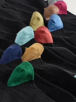 Next Cotton Rich Socks 10 Pack Black with Contrast Heel and Toe Online