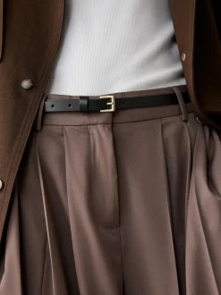 Next Black with Gold Skinny Leather Belt Discount