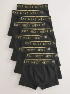 Next Black with Gold Waistband Trunks 10 Pack (1.5-16yrs) Online