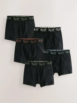 Next Black with Grafitti Waistband Trunks 5 Pack (1.5-16yrs) Discount