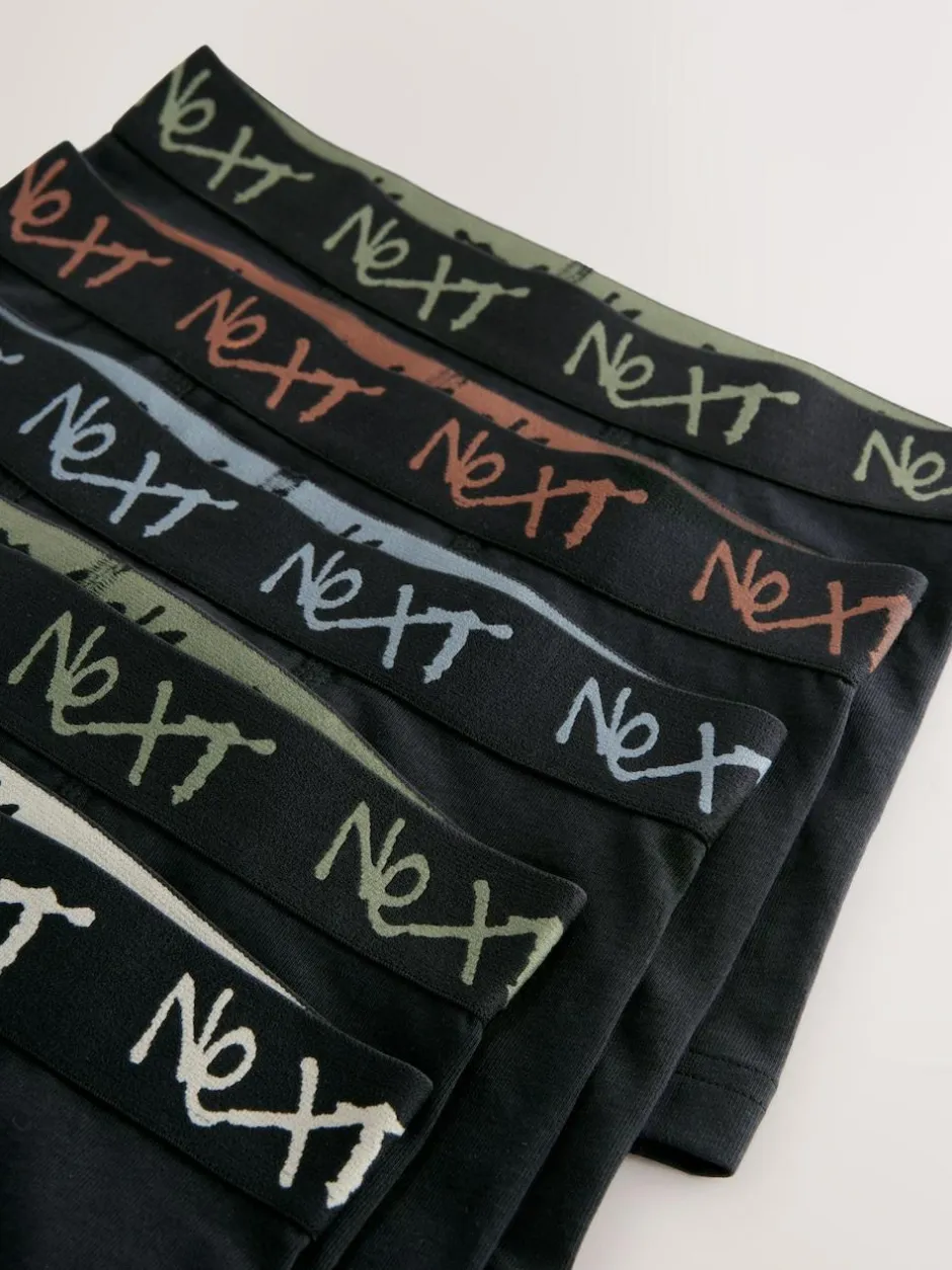 Next Black with Grafitti Waistband Trunks 5 Pack (1.5-16yrs) Discount