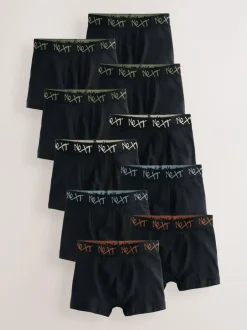 Next Black with Grafitti Waistband Trunks 10 Pack (1.5-16yrs) Clearance