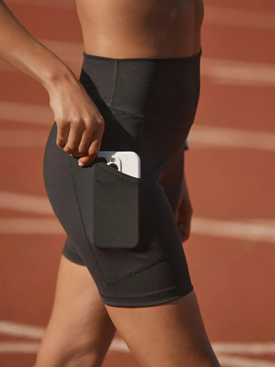 Next Sports Dry Tech Tummy Control Shorts Black With Pockets Sale