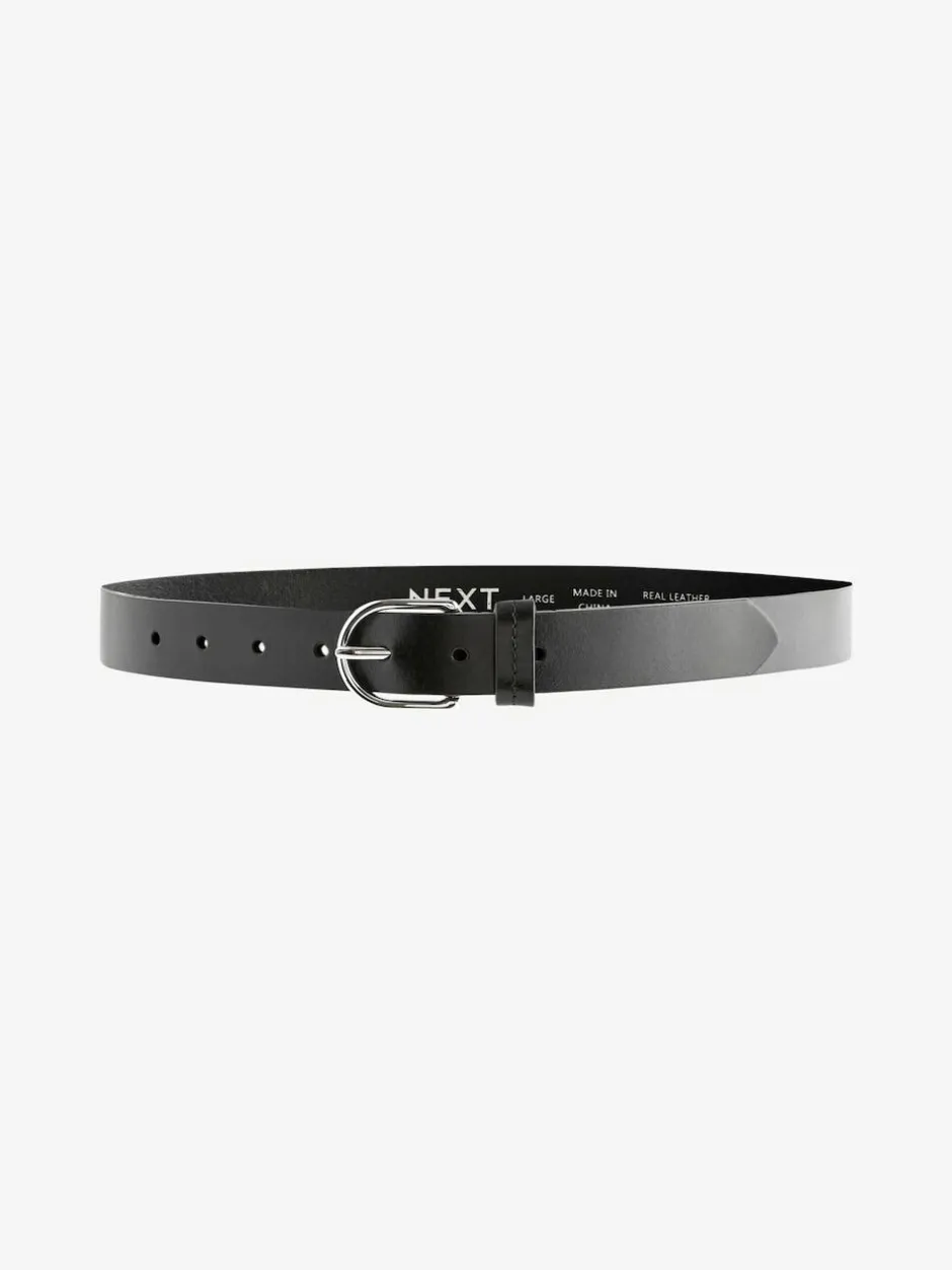 Next Black with Silver Regular Leather Belt Outlet
