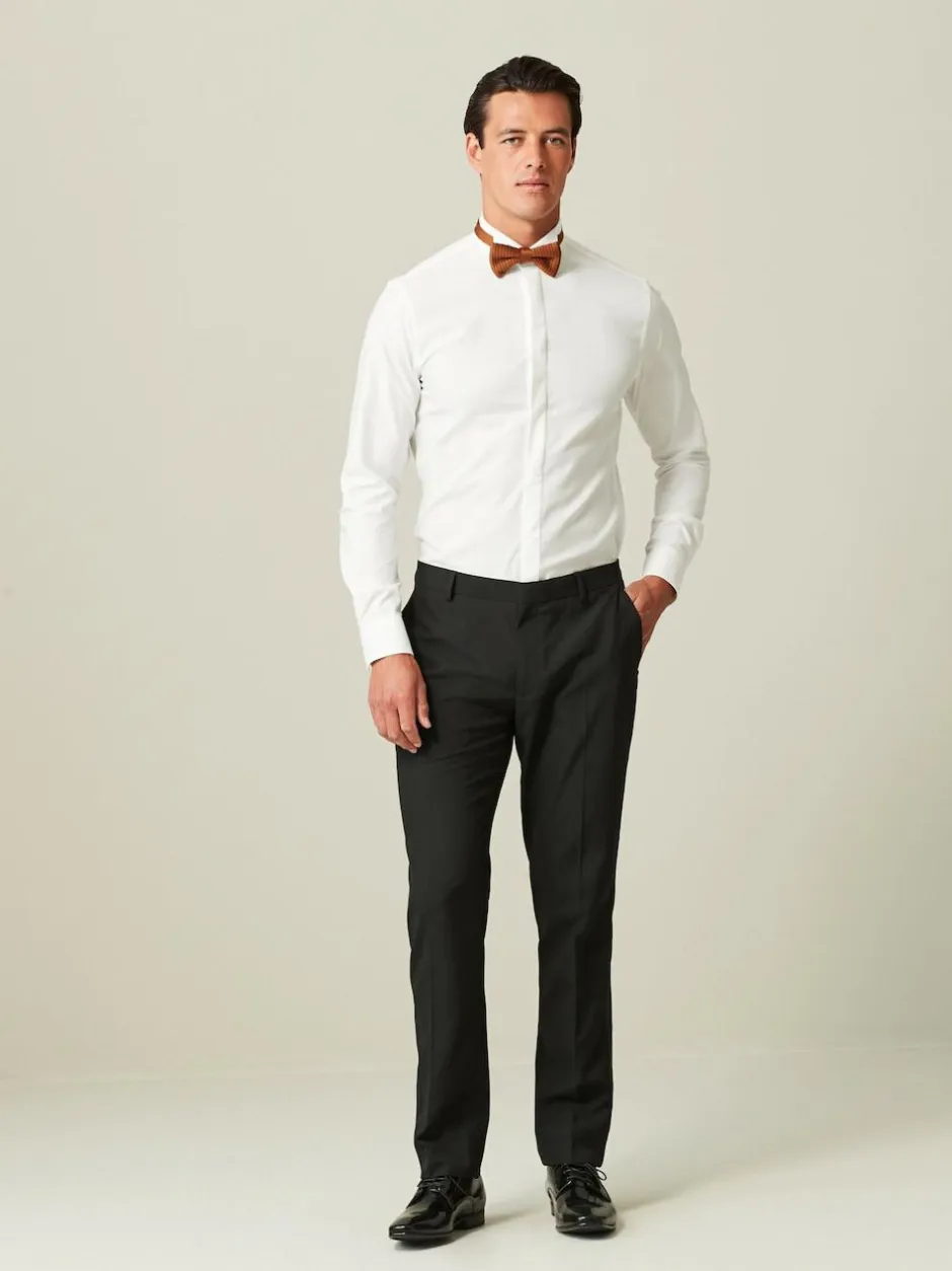 Next Black with Tape Detail Tailored Fit Tuxedo Suit Trousers New