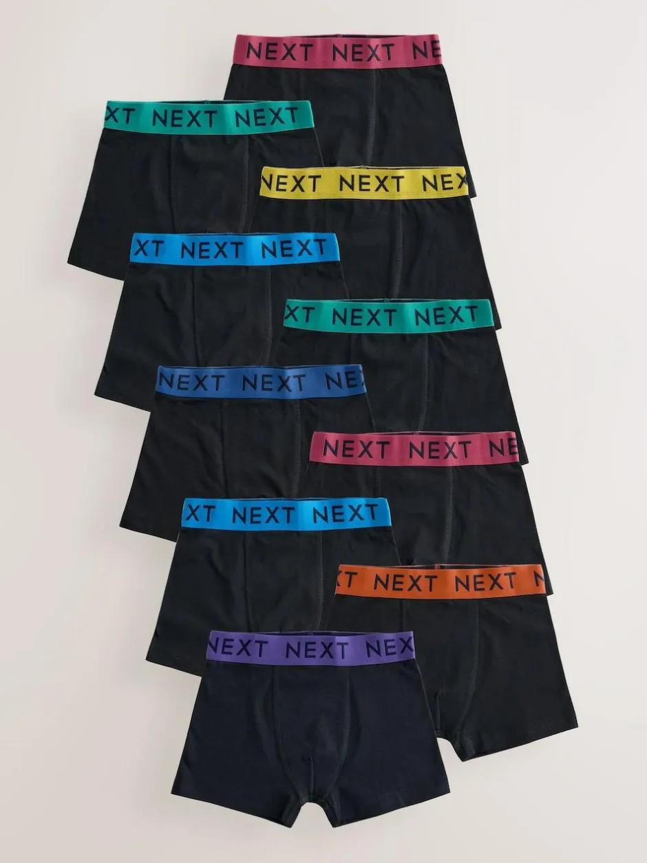 Next Black with Varsity Waistband Trunks 10 Pack (1.5-16yrs) Discount