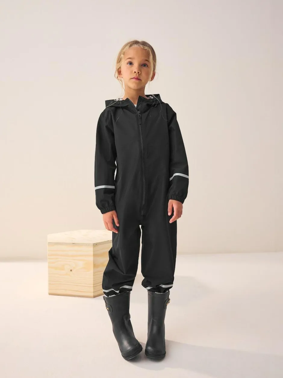 Next Zip Hooded Waterproof Puddlesuit (12mths-10yrs) Black Discount