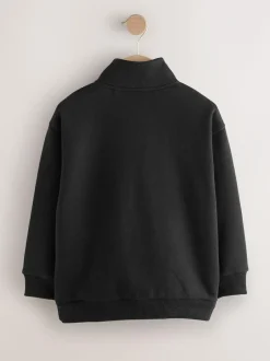Next Zip Neck Sweatshirt (3-16yrs) Black Discount