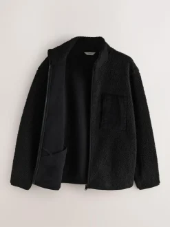 Next Zip Through Funnel Borg Fleece Black Online