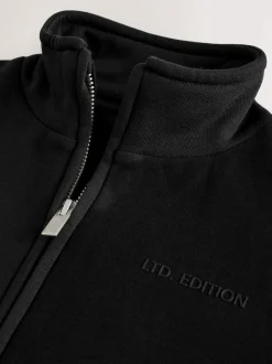 Next Zip Through Funnel Neck Sweater (3-16yrs) Black Outlet