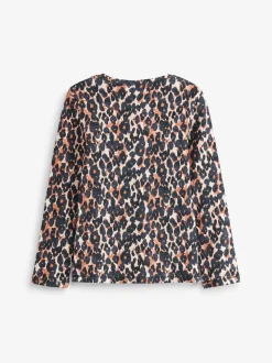 Next Ribbed Long Sleeve Tops 5 Pack (3-16yrs) Black/Animal/White/Stripe Discount
