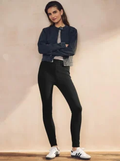 Next Full Length Jersey Denim Leggings 2 Pack Black/Blue Sale