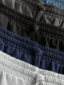 Next Loopback Soft Touch 5 Pack Joggers Shorts Black/Blue/Grey Outlet