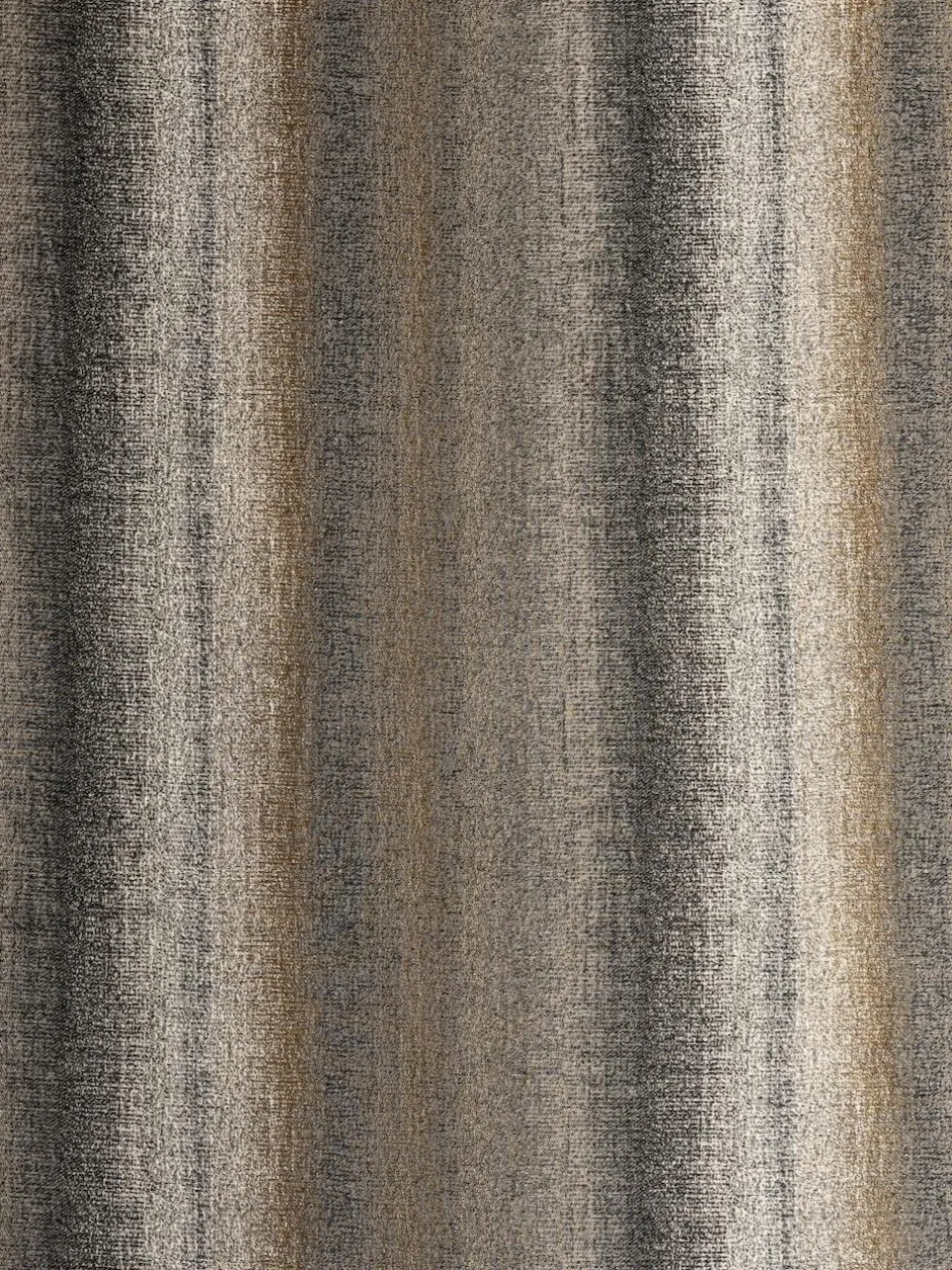 Next Black/Bronze Gold Metallic Stripe Eyelet Lined Curtains