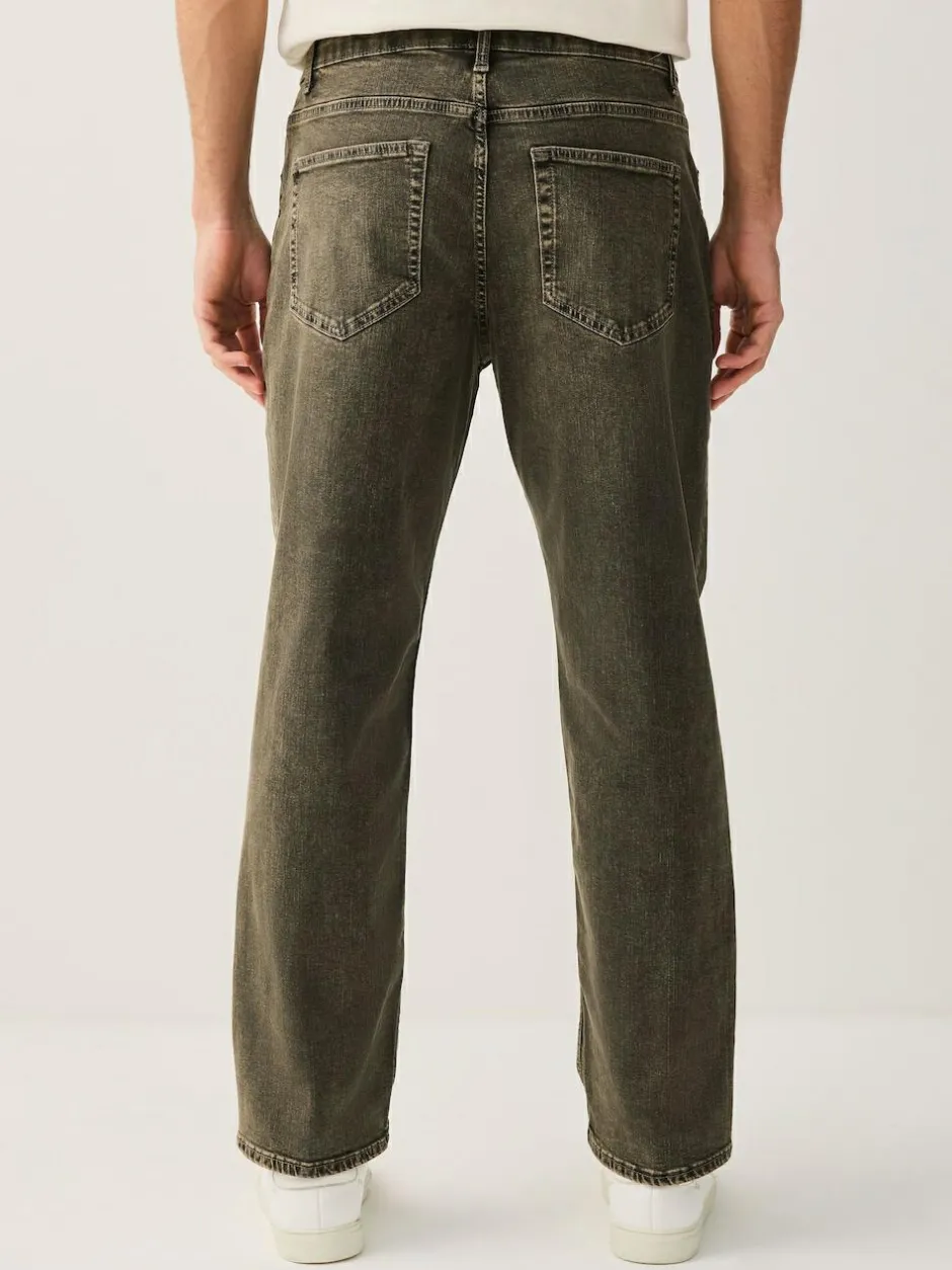 Next Black/Brown Single Straight Fit Classic Stretch Jeans Clearance