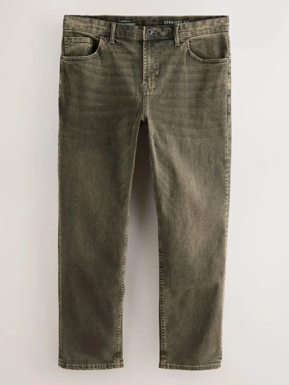 Next Black/Brown Single Straight Fit Classic Stretch Jeans Clearance