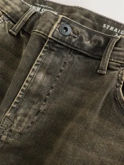 Next Black/Brown Single Straight Fit Classic Stretch Jeans Clearance