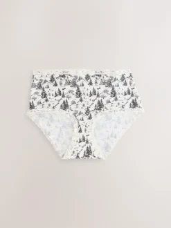 Next Midi Cotton Lace Knickers 4 Pack Black/Cream Discount