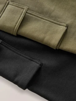 Next Regular Fit Cargo Joggers 2 Pack (3-16yrs) Black/Green Discount
