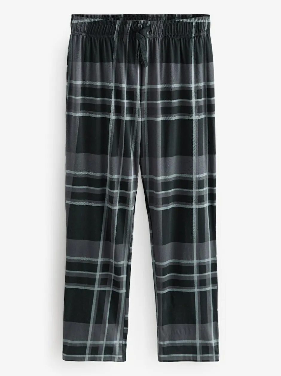 Next Black/Grey Check Long Sleeve 100% Cotton Pyjamas Set Hot
