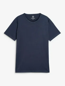 Next Slim Fit 100% Cotton Layering T-Shirts 5 Pack Black/Grey Marl/White/Navy New