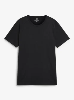 Next Slim Fit 100% Cotton Layering T-Shirts 5 Pack Black/Grey Marl/White/Navy New