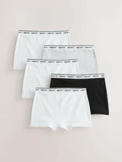 Next Black/Grey/White Short Briefs 5 Pack (2-16yrs) Sale