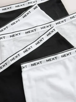Next Black/Grey/White Short Briefs 5 Pack (2-16yrs) Sale