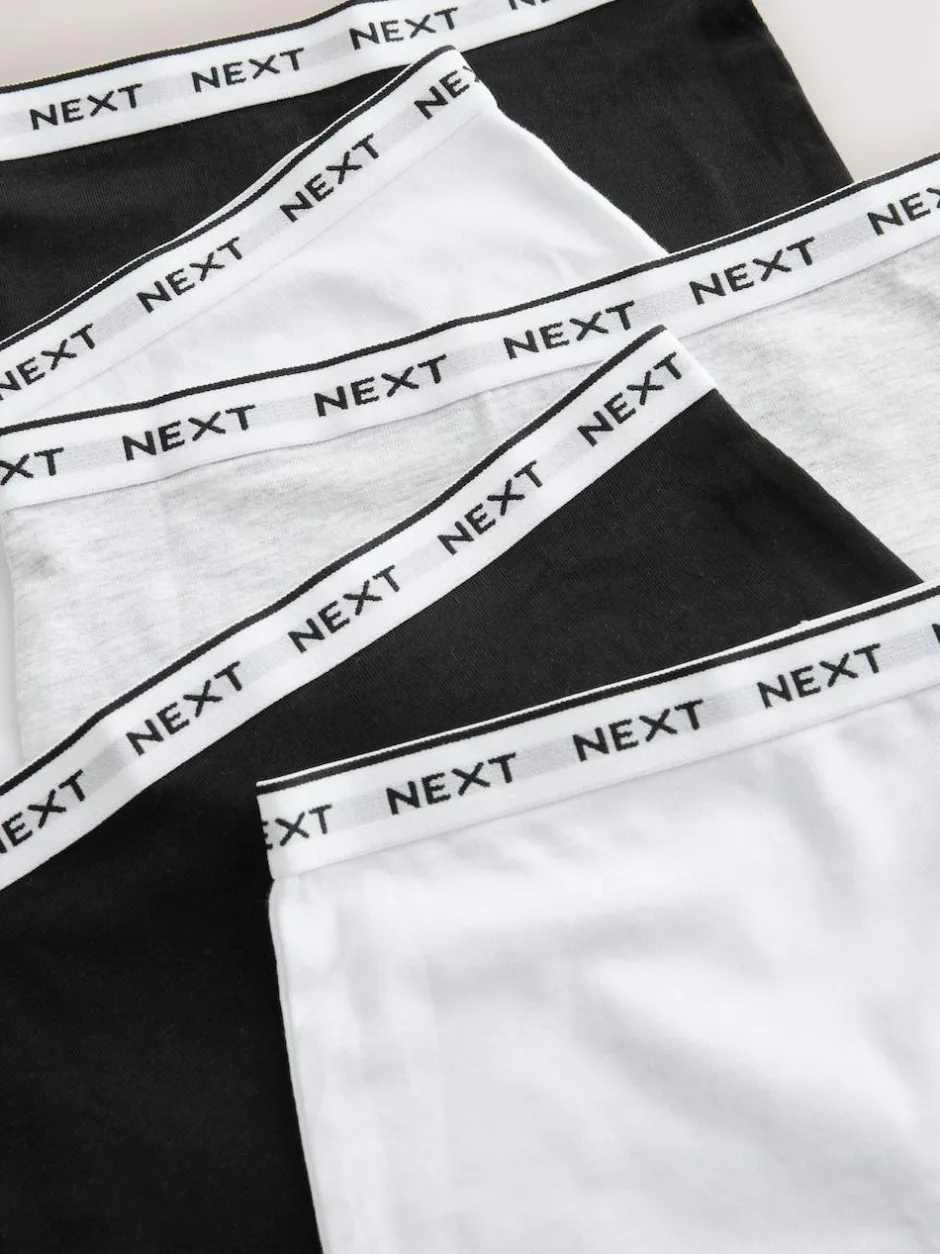 Next Black/Grey/White Short Briefs 5 Pack (2-16yrs) Sale