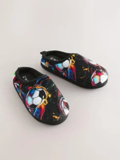 Next Black/Multi Football Slipper Mules