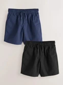 Next 2 Pack Shorts (3-16yrs) Black/Navy Outlet
