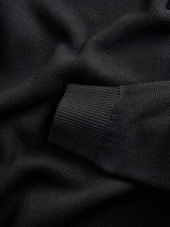 Next N.Premium 100% Cotton Regular Fit Premium Quarter Zip Jumpers 2 Pack Black/Navy Blue Best