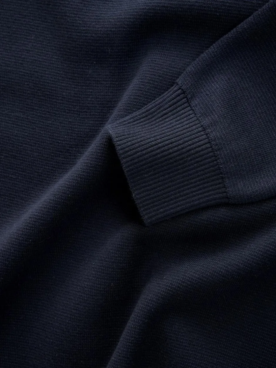 Next N.Premium 100% Cotton Regular Fit Premium Quarter Zip Jumpers 2 Pack Black/Navy Blue Best