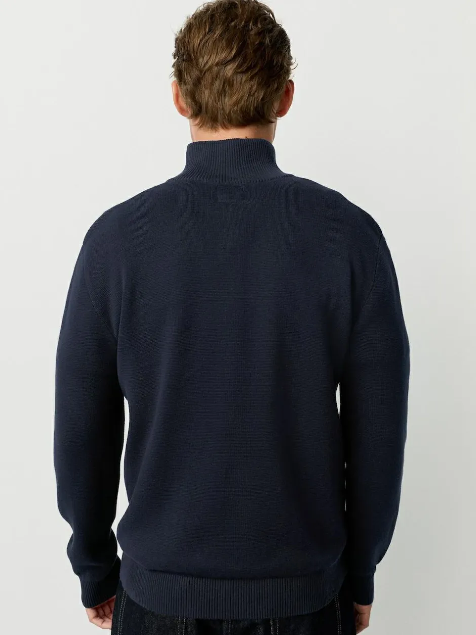 Next N.Premium 100% Cotton Regular Fit Premium Quarter Zip Jumpers 2 Pack Black/Navy Blue Best