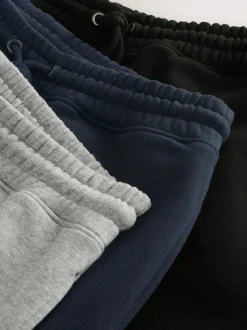 Next Slim Fit Cotton Rich Jersey Joggers 3 Pack Black/Navy Blue/Grey Online
