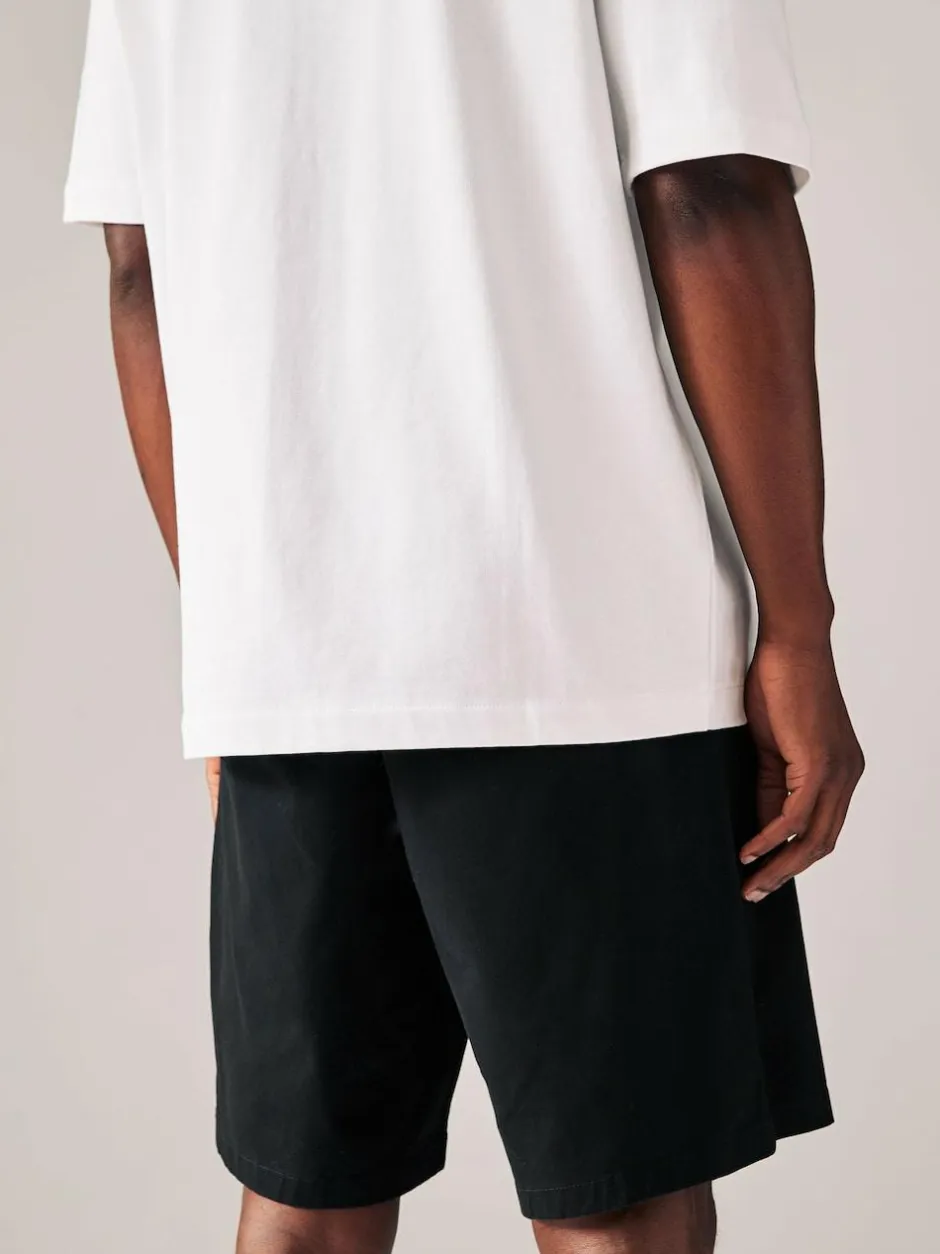 Next Straight Fit Stretch Chino Shorts 2 Pack Black/Navy New