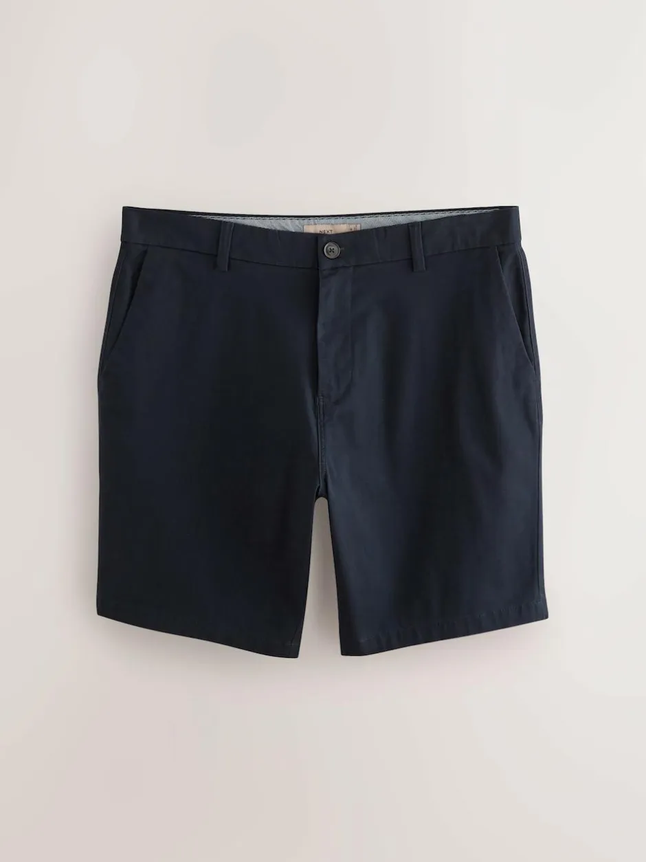 Next Straight Fit Stretch Chino Shorts 2 Pack Black/Navy New