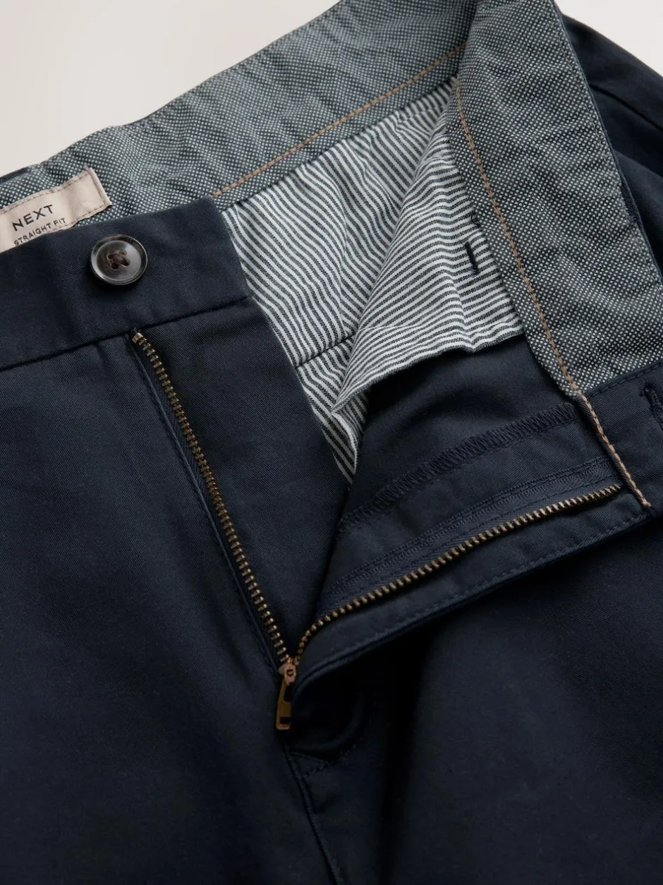 Next Black/Navy/Charcoal Straight Fit Stretch Chinos Shorts 3 Pack Outlet