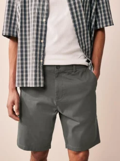 Next Black/Navy/Charcoal Straight Fit Stretch Chinos Shorts 3 Pack Outlet